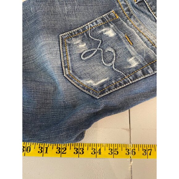 Guess Womens Boot Cut Jeans Size 27 Blue Distressed Denim - Picture 10 of 12